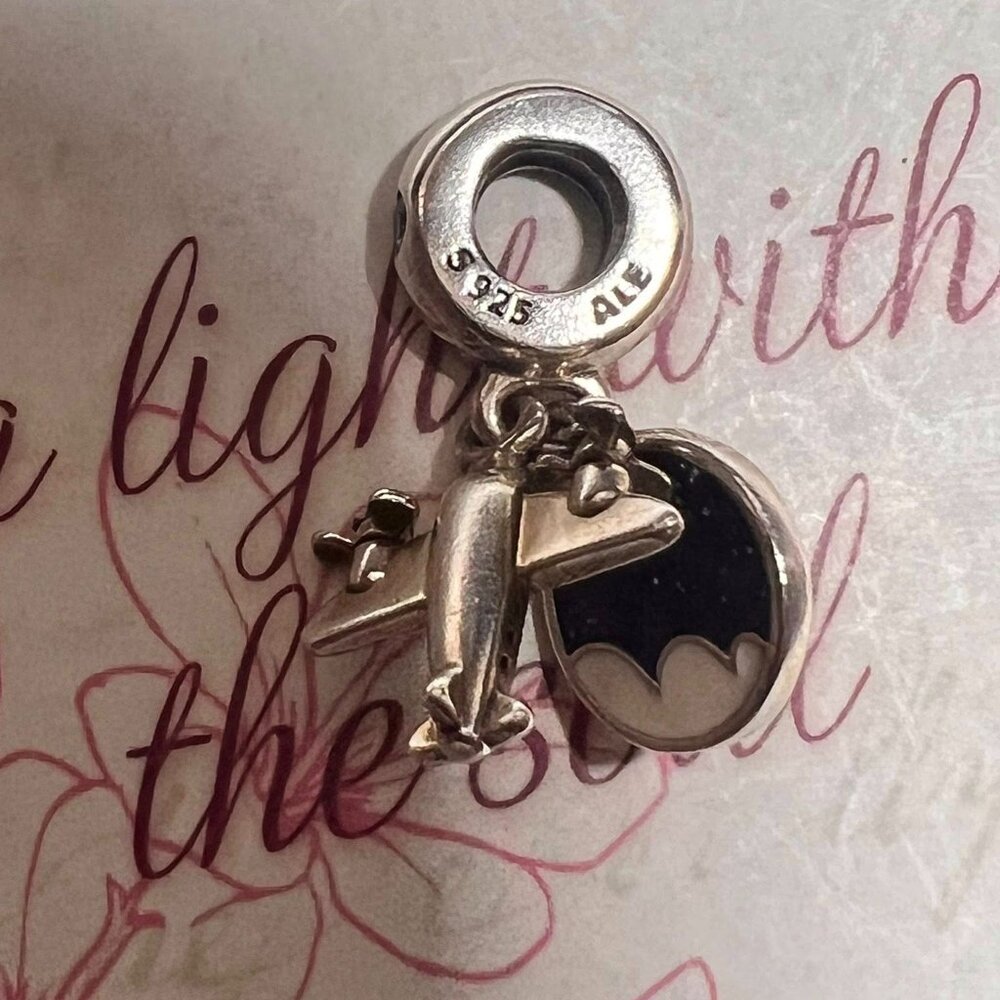 Authentic Pandora Propeller Plane Dangle Charm #798027CZ